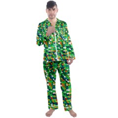 Funky Sequins Men s Satin Pajamas Long Pants Set