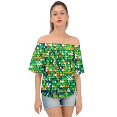 Funky Sequins Off Shoulder Short Sleeve Top