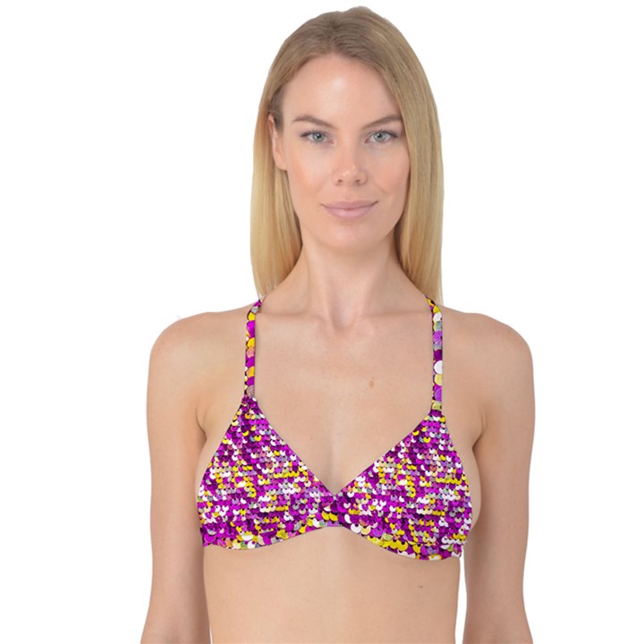 Funky Sequins Reversible Tri Bikini Top