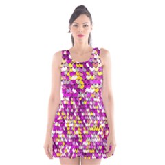 Funky Sequins Scoop Neck Skater Dress