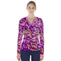 Funky Sequins V-Neck Long Sleeve Top View1