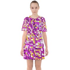 Funky Sequins Sixties Short Sleeve Mini Dress by essentialimage