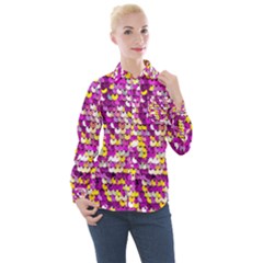 Funky Sequins Women s Long Sleeve Pocket Shirt