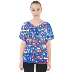 Funky Sequins V-neck Dolman Drape Top by essentialimage