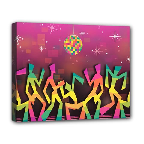 Dancing Colorful Disco Deluxe Canvas 20  x 16  (Stretched)