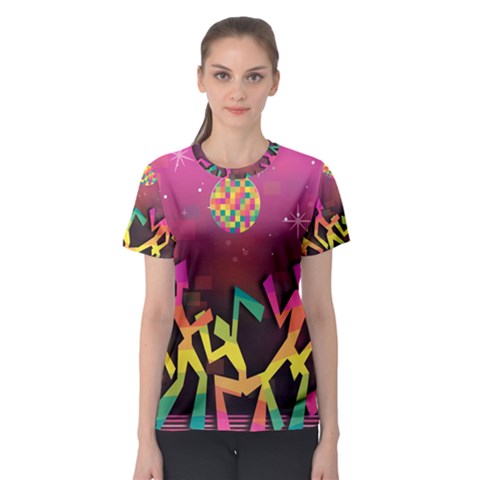 Dancing Colorful Disco Women s Sport Mesh Tee by Bajindul