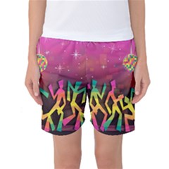 Dancing Colorful Disco Women s Basketball Shorts