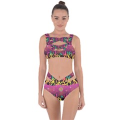 Dancing Colorful Disco Bandaged Up Bikini Set 