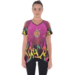 Dancing Colorful Disco Cut Out Side Drop Tee by Bajindul