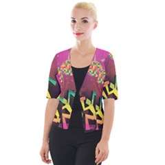 Dancing Colorful Disco Cropped Button Cardigan by Bajindul