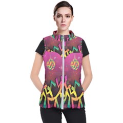 Dancing Colorful Disco Women s Puffer Vest by Bajindul