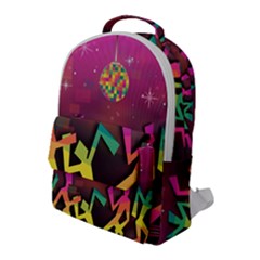 Dancing Colorful Disco Flap Pocket Backpack (Large)