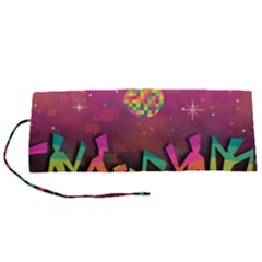 Dancing Colorful Disco Roll Up Canvas Pencil Holder (s) by Bajindul