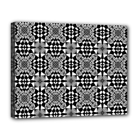 Fabric Geometric Shape Canvas 14  X 11  (stretched)