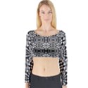 Fabric Geometric Shape Long Sleeve Crop Top View1