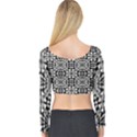 Fabric Geometric Shape Long Sleeve Crop Top View2