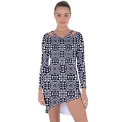 Fabric Geometric Shape Asymmetric Cut-out Shift Dress