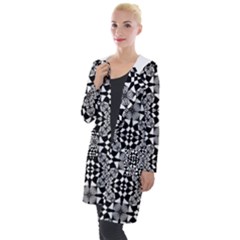 Fabric Geometric Shape Hooded Pocket Cardigan by HermanTelo