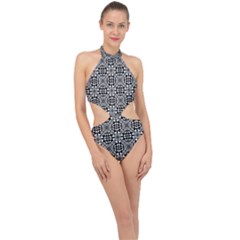 Fabric Geometric Shape Halter Side Cut Swimsuit by HermanTelo