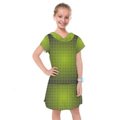 Hexagon Background Plaid Kids  Drop Waist Dress