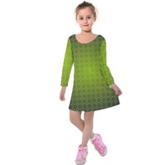 Hexagon Background Plaid Kids  Long Sleeve Velvet Dress