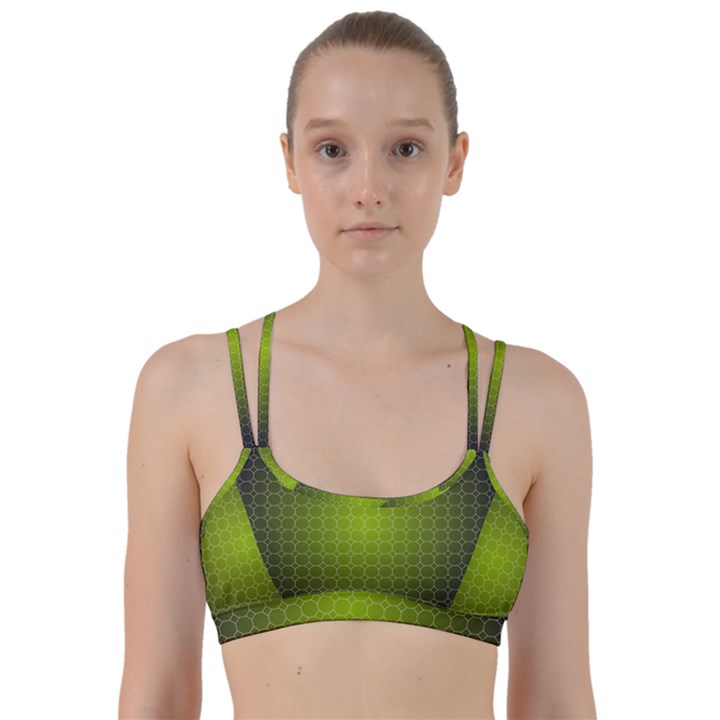 Hexagon Background Plaid Line Them Up Sports Bra