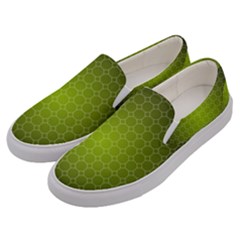 Hexagon Background Plaid Men s Canvas Slip Ons