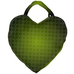 Hexagon Background Plaid Giant Heart Shaped Tote