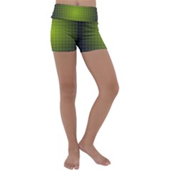 Hexagon Background Plaid Kids  Lightweight Velour Yoga Shorts