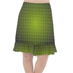 Hexagon Background Plaid Fishtail Chiffon Skirt