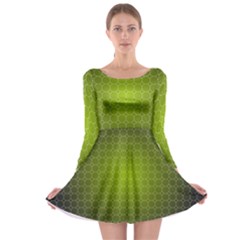 Hexagon Background Plaid Long Sleeve Skater Dress by Mariart