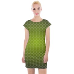 Hexagon Background Plaid Cap Sleeve Bodycon Dress