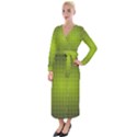 Hexagon Background Plaid Velvet Maxi Wrap Dress View1