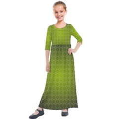 Hexagon Background Plaid Kids  Quarter Sleeve Maxi Dress by Mariart