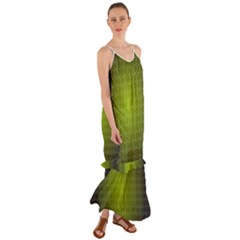 Hexagon Background Plaid Cami Maxi Ruffle Chiffon Dress