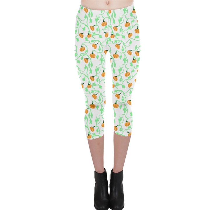 Pumpkin Vines Capri Leggings 