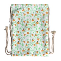 Pumpkin Vines Drawstring Bag (large) by bloomingvinedesign