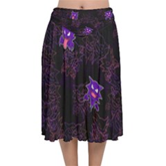 Haunter Velvet Flared Midi Skirt