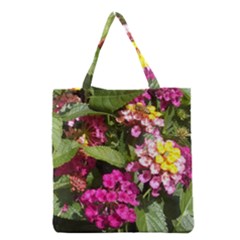 Summer Lantana W Bee Grocery Tote Bag by Riverwoman