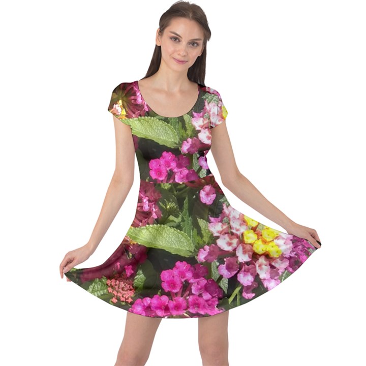 Summer Lantana w Bee Cap Sleeve Dress