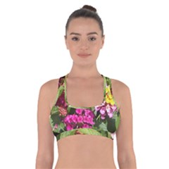 Summer Lantana W Bee Cross Back Sports Bra by Riverwoman