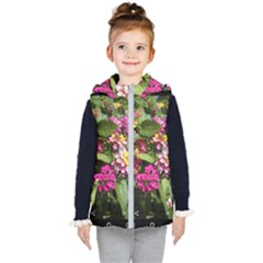 Summer Lantana W Bee Kids  Hooded Puffer Vest by Riverwoman