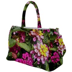 Summer Lantana W Bee Duffel Travel Bag by Riverwoman