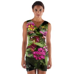 Summer Lantana W Bee Wrap Front Bodycon Dress