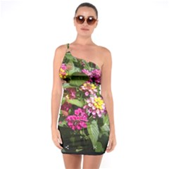 Summer Lantana W Bee One Soulder Bodycon Dress by Riverwoman