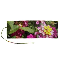 Summer Lantana W Bee Roll Up Canvas Pencil Holder (m) by Riverwoman