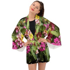 Summer Lantana W Bee Long Sleeve Kimono by Riverwoman