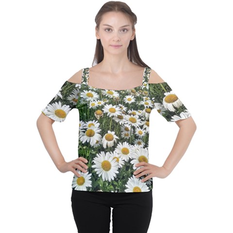 Columbus Commons Shasta Daisies Cutout Shoulder Tee by Riverwoman