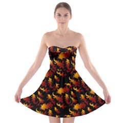 Abstract Flames Pattern Strapless Bra Top Dress by bloomingvinedesign