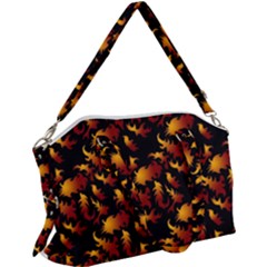 Abstract Flames Pattern Canvas Crossbody Bag